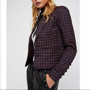 Free People shrunken jacquard blazer